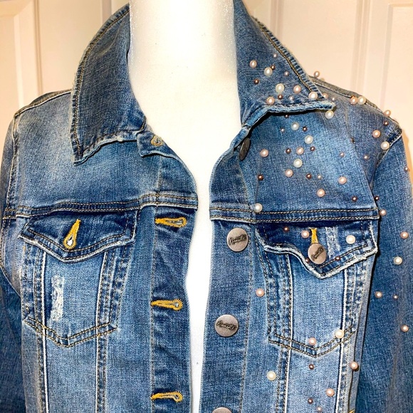 Nanette Lepore Jackets & Blazers - Nanette Lepore Jeans Jacket With Pearls